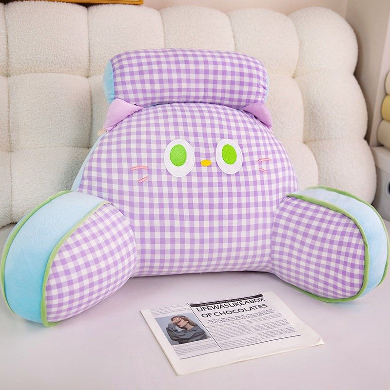 精选全棉格子猫咪床头靠垫软包靠枕靠背宿舍床上看书护腰沙发孕妇,居家布艺,床头靠垫,淘宝优惠券,粉丝福利购,淘宝优惠卷