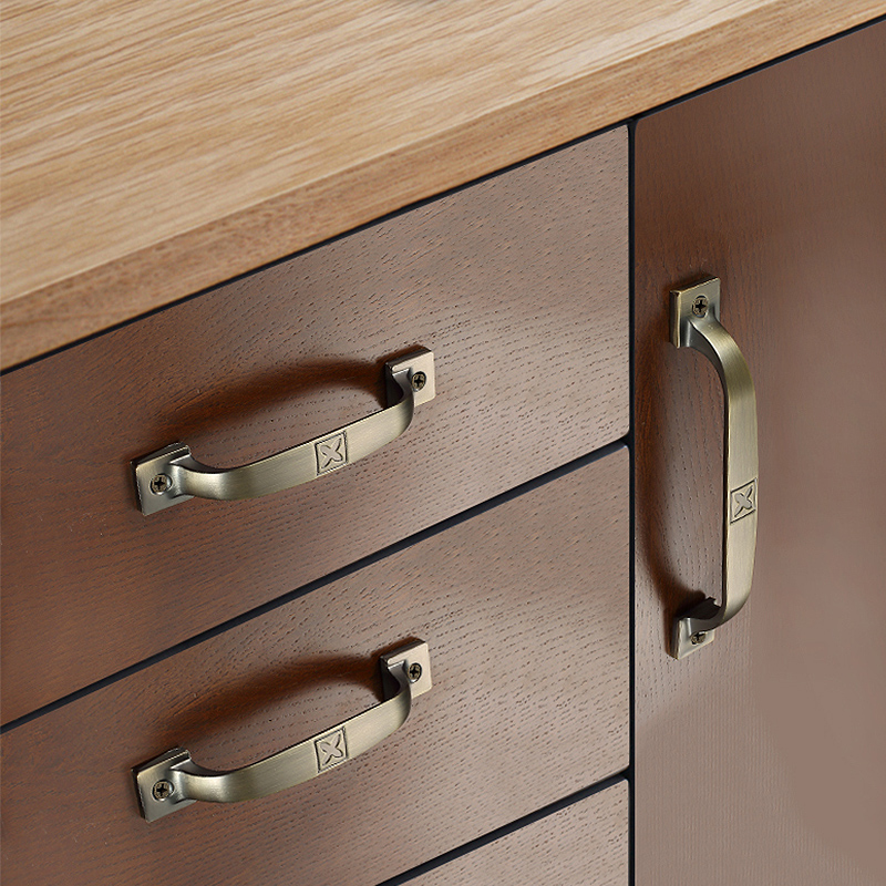 新中式柜门拉手明装推拉大门把手抽屉橱柜门把手手柄古铜家具五金