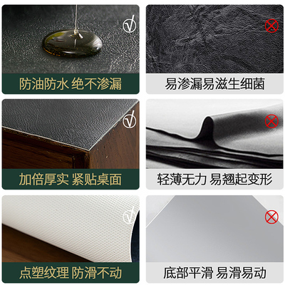 纯色餐桌垫圆形桌布防水防油免洗家用防烫PU皮革环保加厚圆桌台布