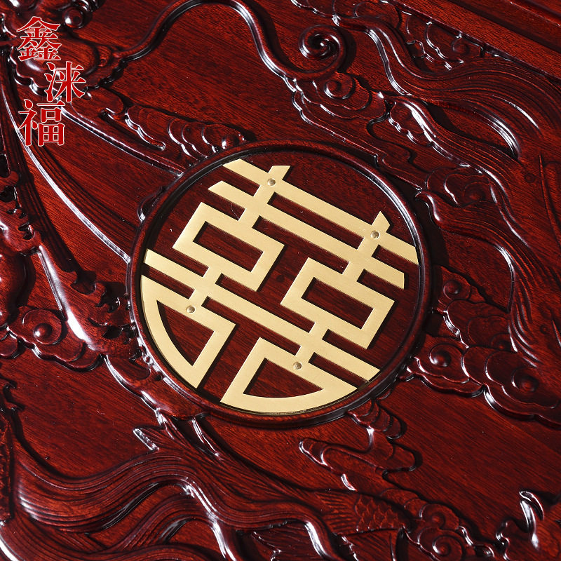 龙凤喜香樟木箱子整板婚嫁箱陪嫁全樟木字画箱木箱储物箱实木衣箱