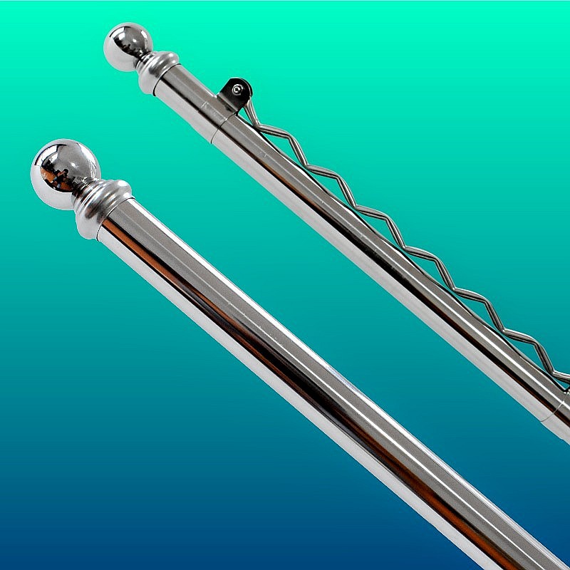 不锈钢防滑晒架304晾衣杆防风阳台洗晒杆装饰球晒被子凉竿加长3米