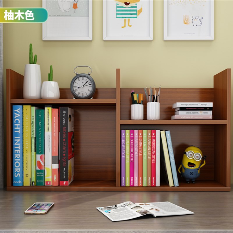 小书架桌上收纳架简易小型学生用桌面二层置物架办公室书桌小书柜