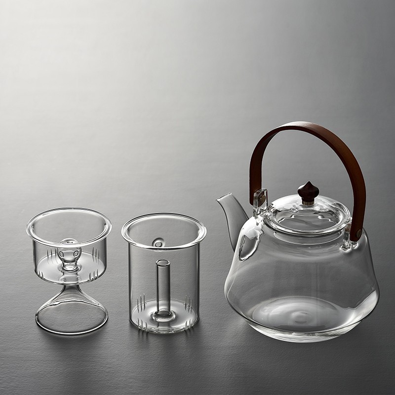 玻璃蒸煮茶壶单壶耐热加厚电陶炉专用烧水壶黑白茶泡茶器茶具套装