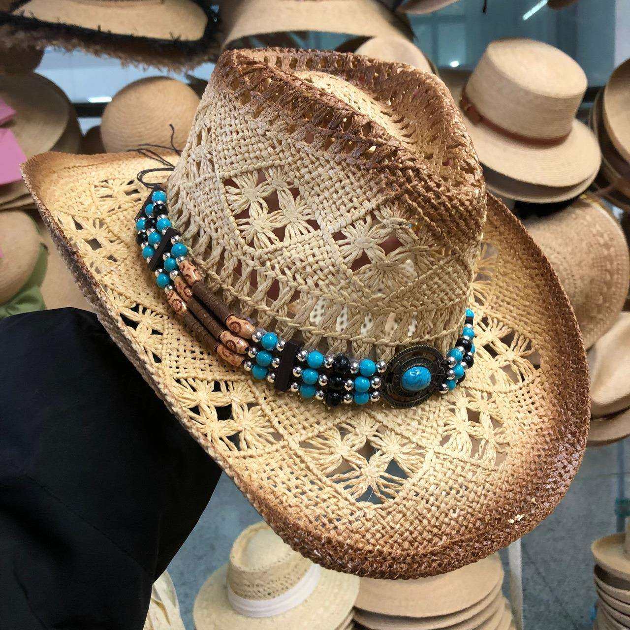亚马逊热卖西部牛仔帽防晒户外美版手编马兰花爵士宽檐翻边草帽,模玩/动漫/周边/娃圈三坑/桌游,模型制作工具/辅料耗材,淘宝优惠券,粉丝福利购,淘宝优惠卷
