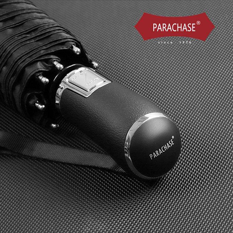 PARACHASE125cm大直径拒水创意男士结实双人全自动三折叠商务伞