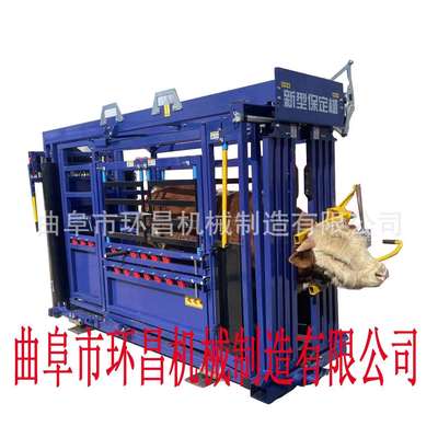 新型保定枷 牛用保定伽 牛羊保定架子羊保定架带称重可移动保定架