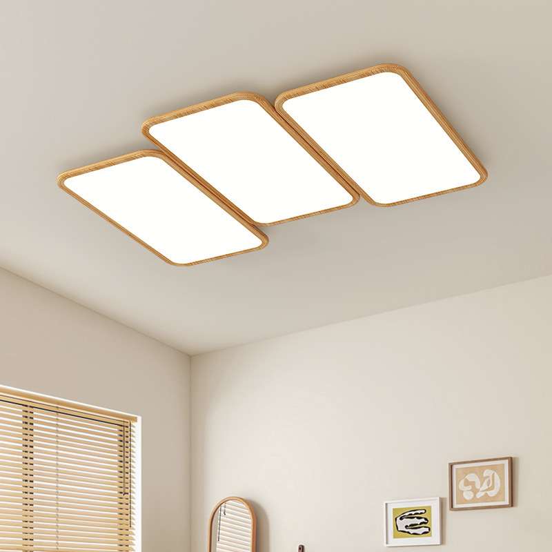 现代简约超薄1cm客厅吸顶灯护眼大厅主灯设计师款胡桃木纹钢琴灯