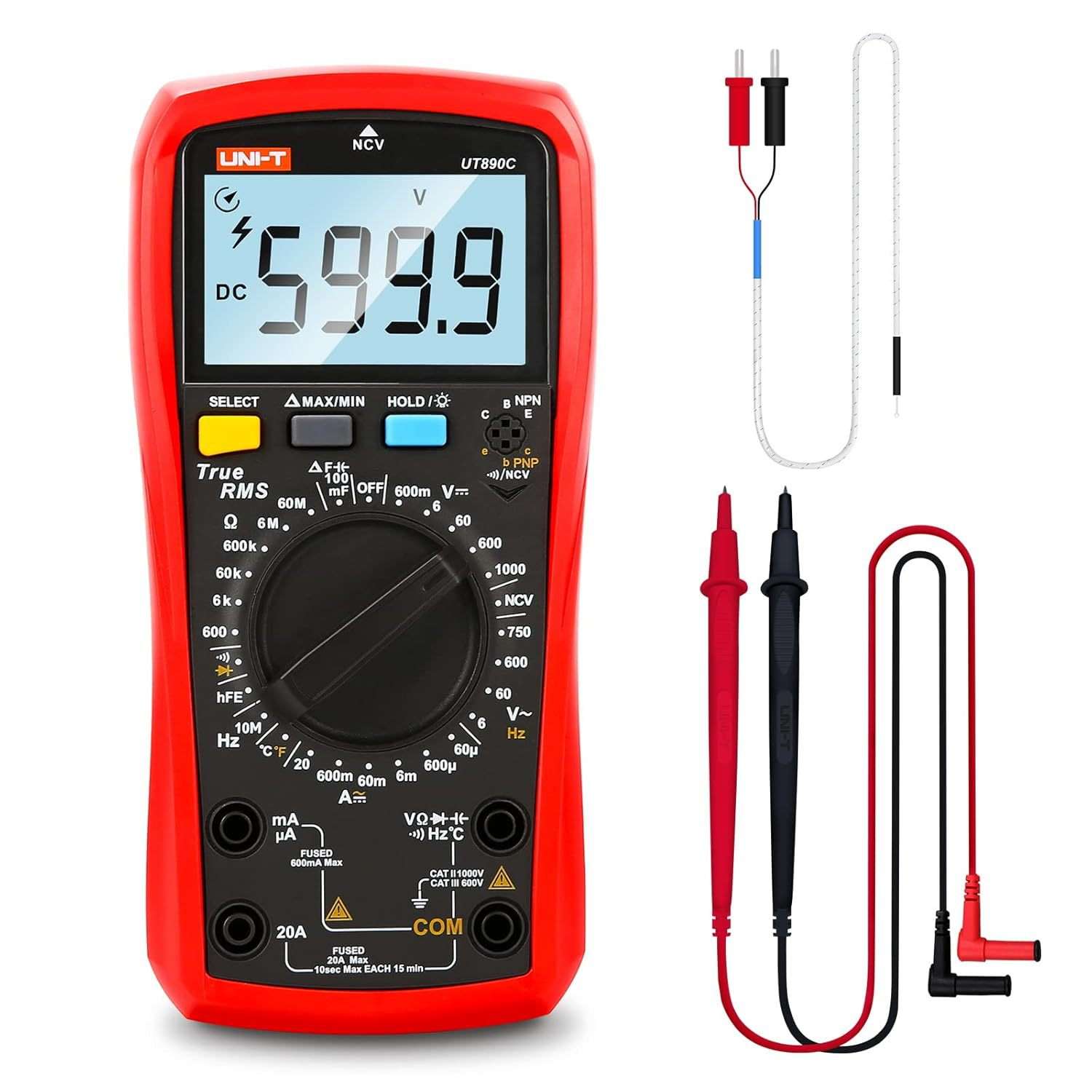 UT139S 数字万用表液晶显示屏可测量交流/直流电压电容频率