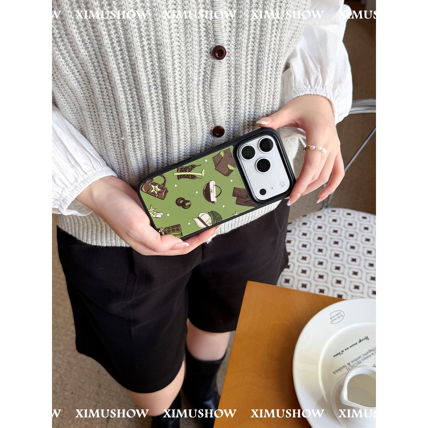 XIMUSHOW希木秀·复古橱窗浮雕iphone手机壳磁吸苹果手机壳iphone17promax原创时尚ins16promax简约15promax