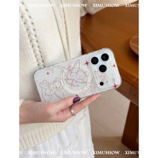 XIMUSHOW希木秀·小天使苹果磁吸手机壳iphone17promax原创时尚 复古简约ins风16promax手机壳15promax