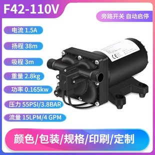 110V220V交流隔膜泵喷雾灌溉清洗抽水泵热水器增压泵房车自吸水泵