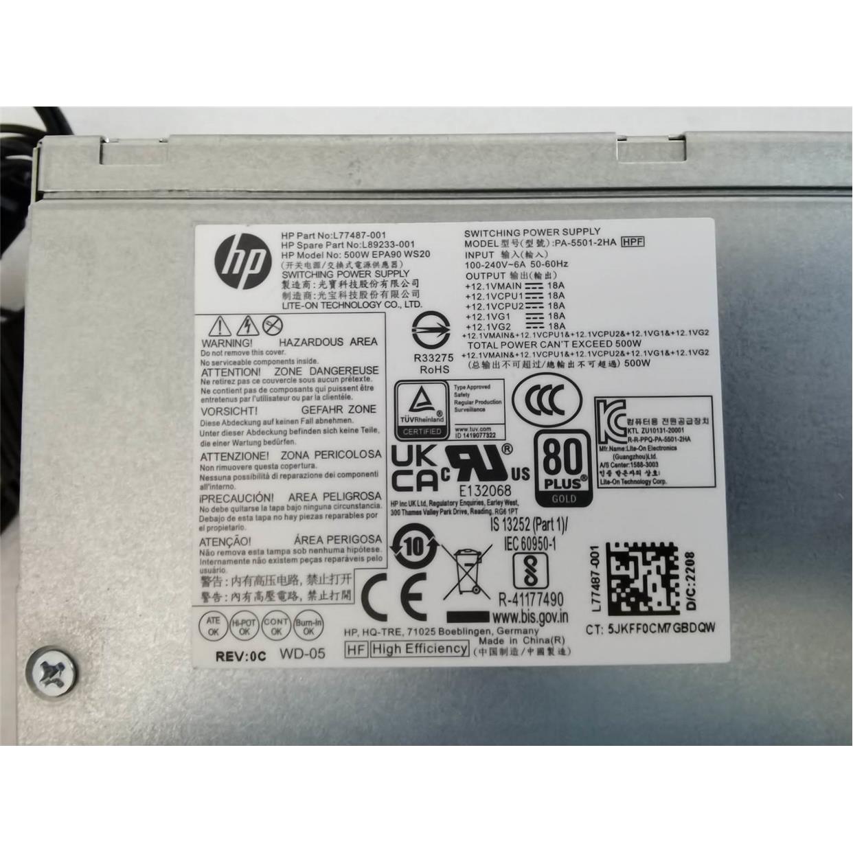 HP Z2 G5,ZHAN 99 电源 500W,L77487-001,L89233-001,PA-5501-2HA 电子元器件市场 其它元器件 原图主图