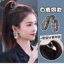 v型抓夾網(wǎng)紅爆款 高級(jí)感水鉆半扎發(fā)夾女后腦勺頭飾馬尾丸子頭抓夾