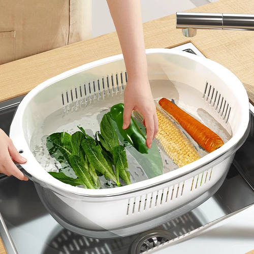 双层沥水篮多功能洗水果滤水盆