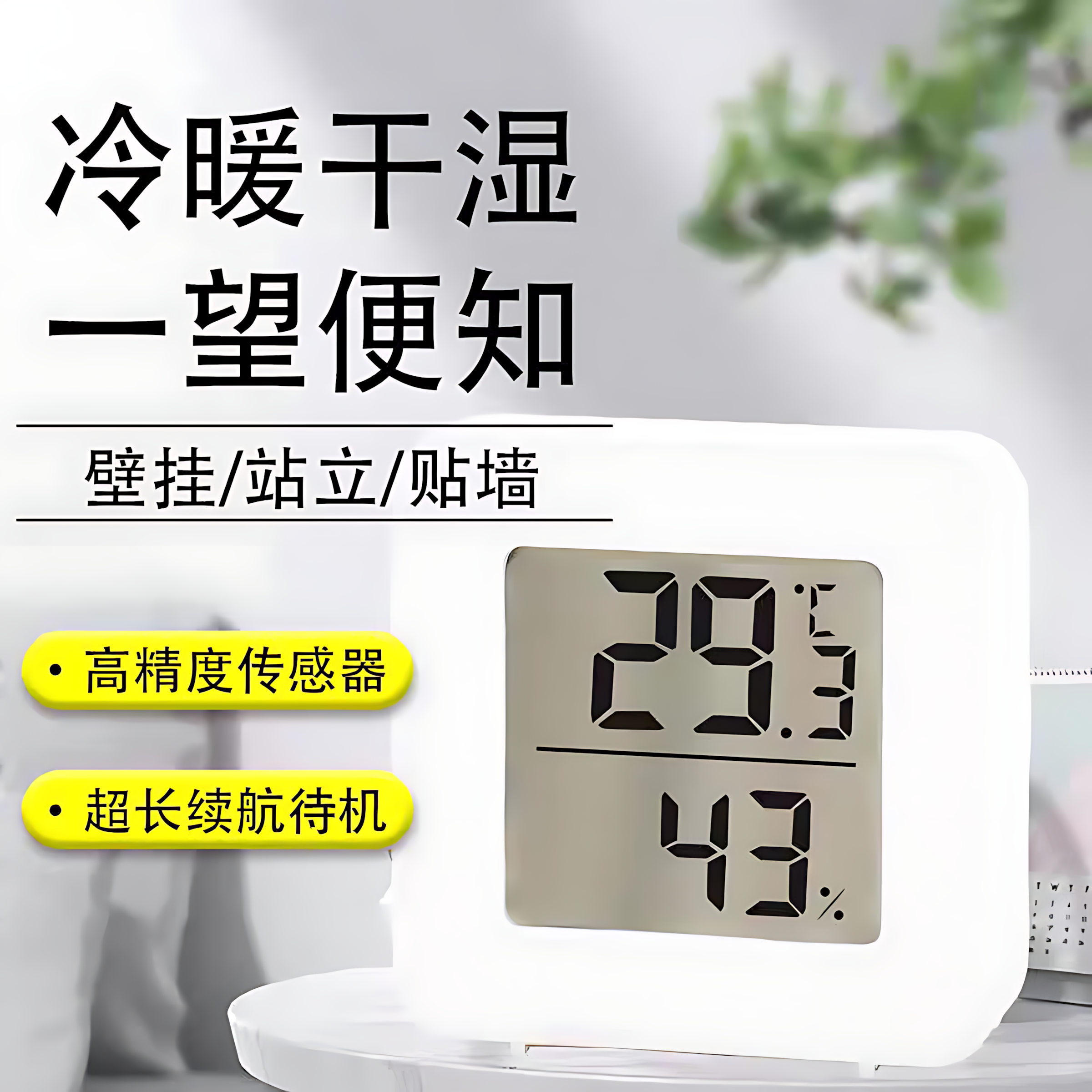 高精准度电子壁挂温度计