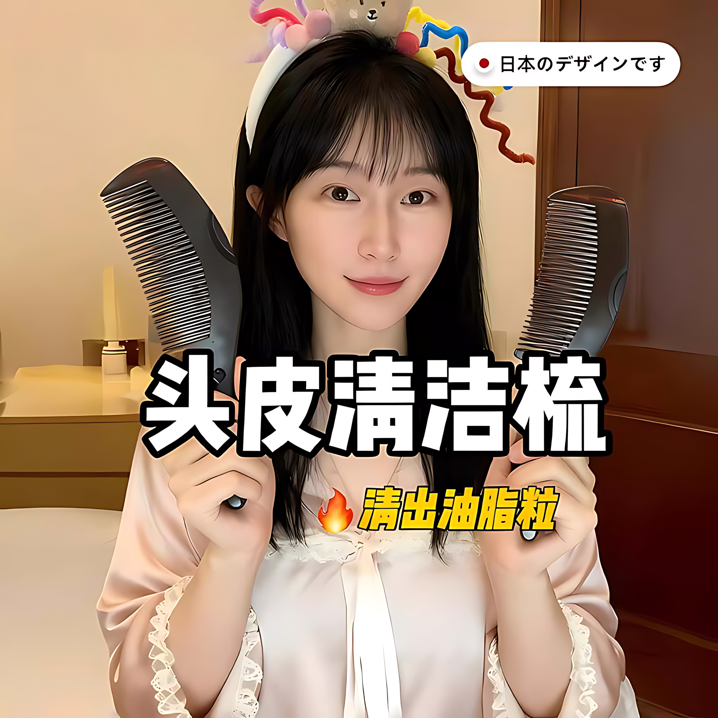 能量梳头皮空心梳油头梳子第三代免洗头气囊按摩去油脂清洁皮屑