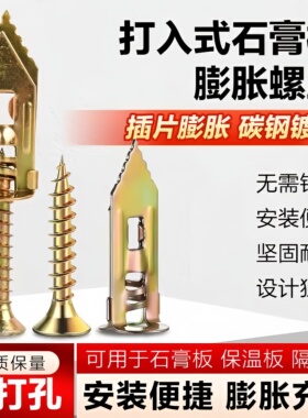 石膏板膨胀免打孔敲击打入铁膨胀钉保温层泡沫板自攻螺丝膨胀钉