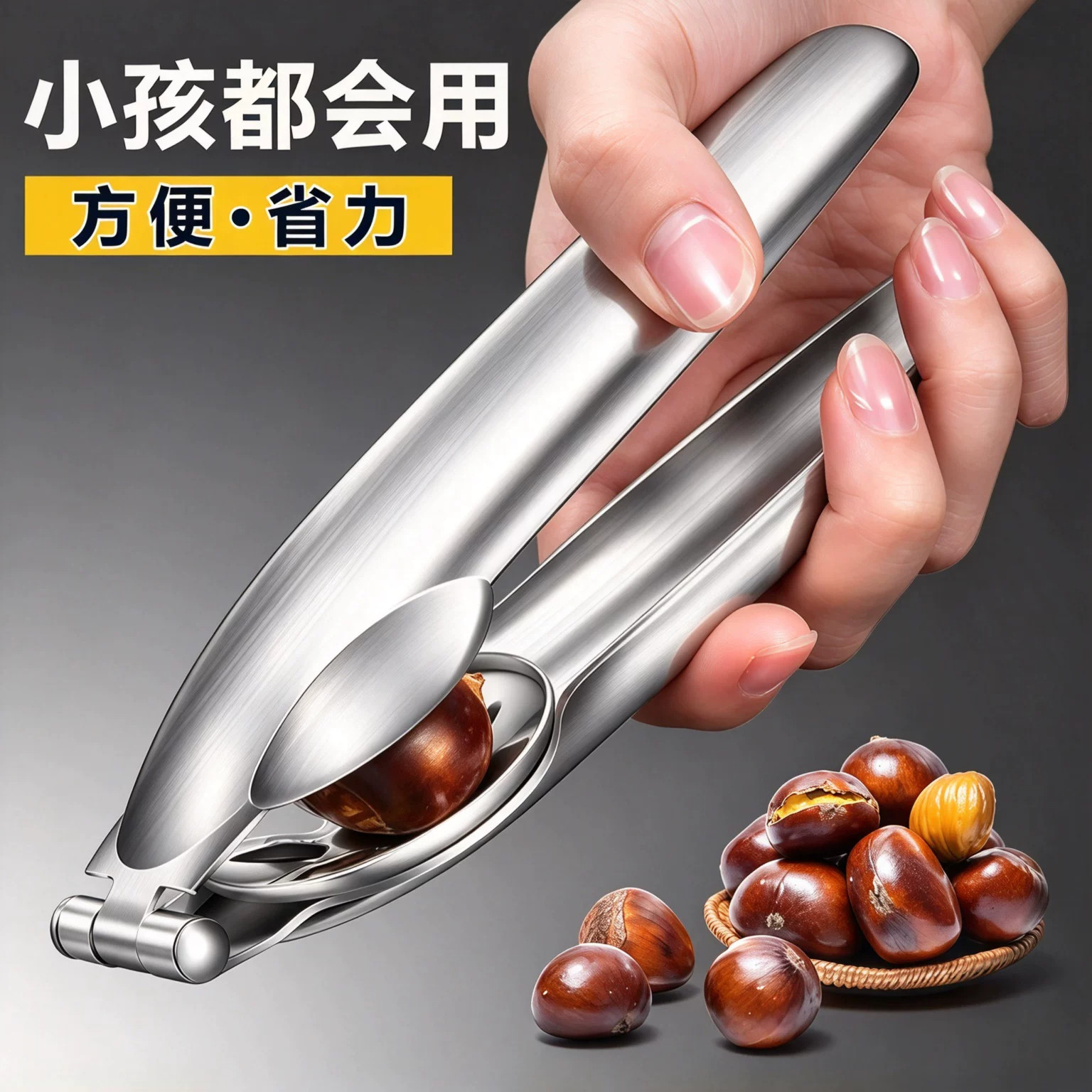 板栗开口器开切口神器不锈钢十字