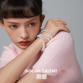 爆款 Social Talent桑蕾简近圆仿珍珠手链女小众2025年春夏新款