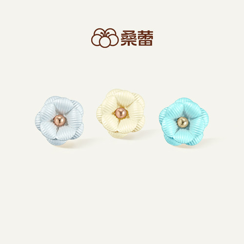 桑蕾小山茶耳钉时尚甜美气质