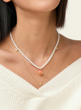 桑蕾太空舱珍珠项链双层时尚小众设计2025秋冬新款