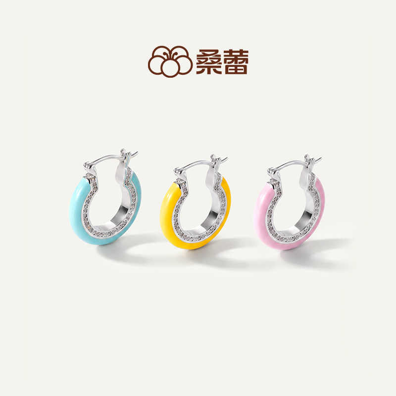 桑蕾闪闪环耳环女时尚小众设计耳钉2026新品爆品图片