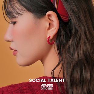 桑蕾大半环耳钉女时尚小众原创设计高级感耳饰2025秋冬新品爆款