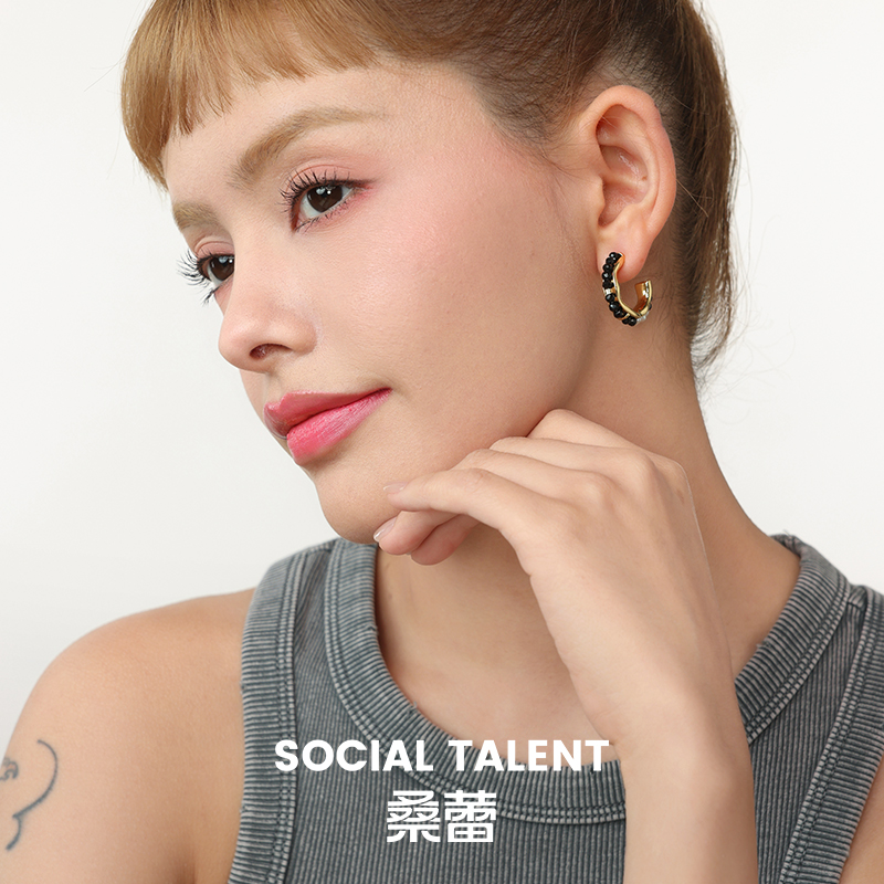 925银针耳环原创设计女