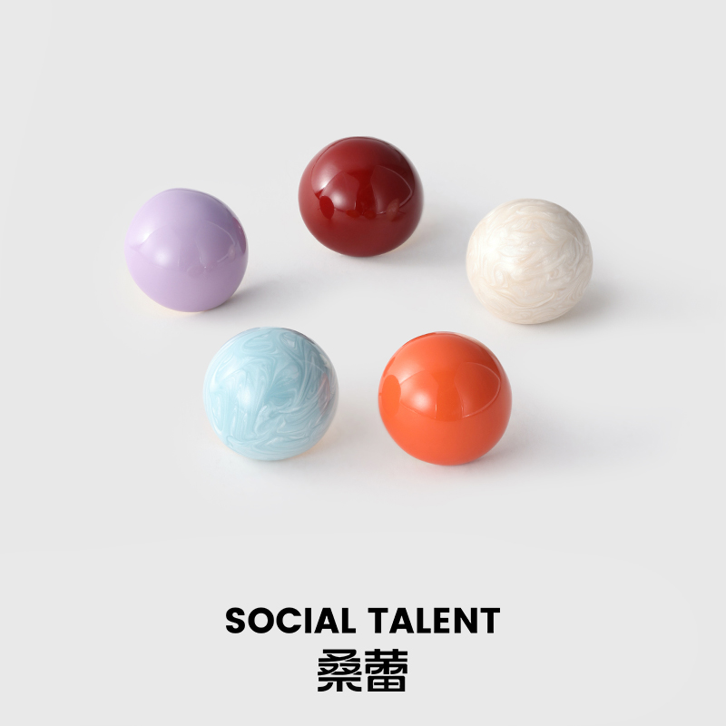 桑蕾BOBO球半圆冷珐琅耳钉女925银针时尚复古潮流新款爆款