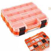 双面工具箱收纳盒 带可拆卸塑料 小零件收纳袋 五金收纳盒 便携式