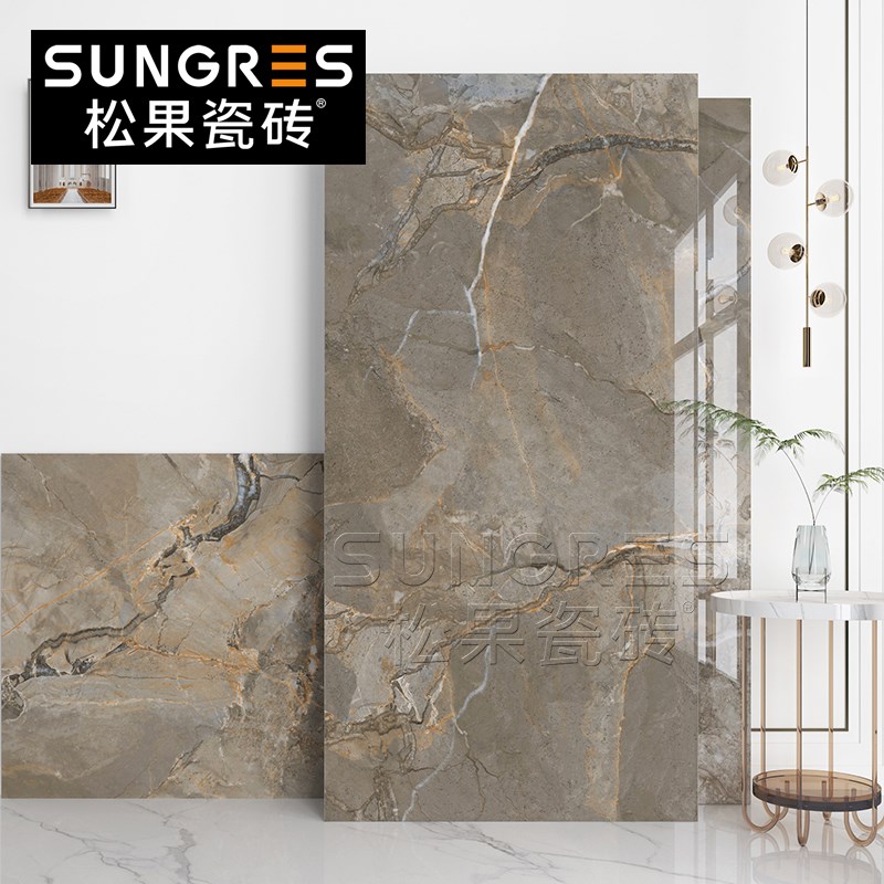 咖啡色奢石大理石客厅通q体大理石瓷砖卫生间厨房墙砖地砖750*150
