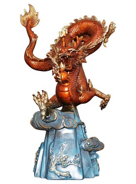 《四季兴隆》龙摆件招财五爪铜龙青龙G工艺品客厅生肖龙形装饰摆