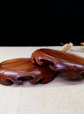 酸枝木瓷器玉器紫砂m壶盆景红木垫花瓶茶杯古玩工艺品摆件实木底