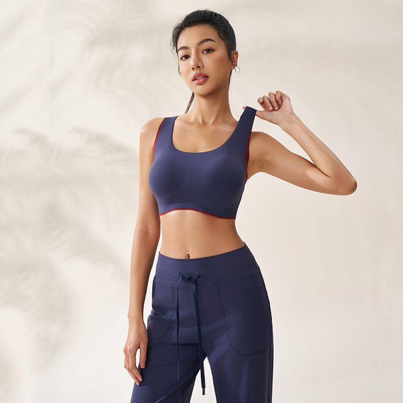 撞色运动内衣女固定杯无钢圈大胸显小胸聚拢无痕一体式瑜伽背心薄,运动/瑜伽/健身/球迷用品,瑜伽背心,淘宝优惠券,粉丝福利购,淘宝优惠卷
