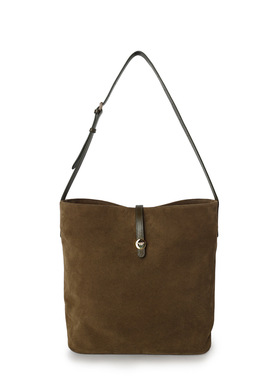 FIBRENO 大号麂皮水桶包 卡其色 DIECI FLUA BUCKET BAG L