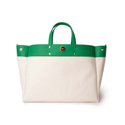 FIBRENO 大号经典款帆布托特包 绿色TUTTI BAG LARGE • 11 GREEN
