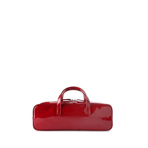 FIBRENO 漆皮法棍包 BAGUETTE BAG DACHSHUND • RED 29X9.5X8CM