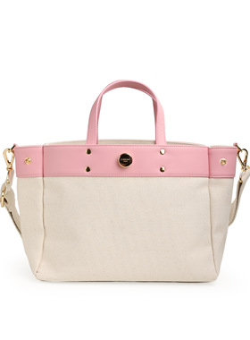 FIBRENO 中号经典款托特帆布包 粉色TUTTI BAG MEDIUM • 04 PINK