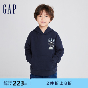 GAP JEREMY VILLE联名 男女童洋气连帽抓绒保暖卫衣847290