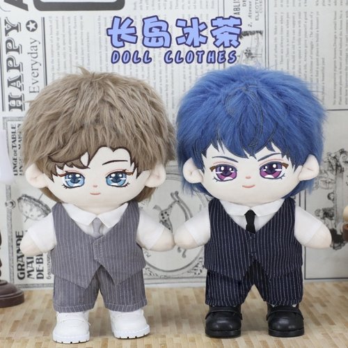 现货20cm娃衣马甲衬衣套装娃用明星玩偶服装棉花娃娃20cm厘米衣服