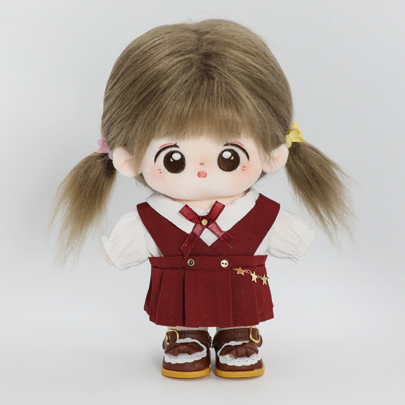 20cm棉花娃娃女娃可爱学院风娃衣labubu娃衣洛丽塔制服娃娃衣服
