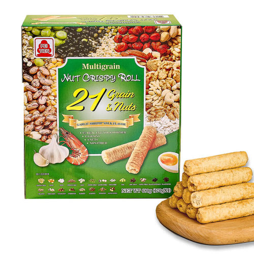 【顺丰发货】北田（PeiTien）综合谷物坚果香脆卷 蒜香虾蛋黄口味