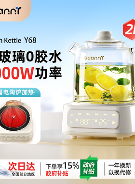 GDANNY养生壶炖煮一体煮茶壶器2026新款小型办公室烧水花茶全玻璃
