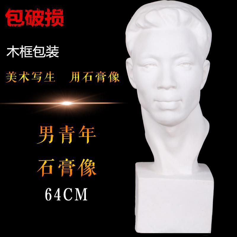 中青年石膏头像人物石膏像中国青年教具54CM美术素描静物雕塑摆件
