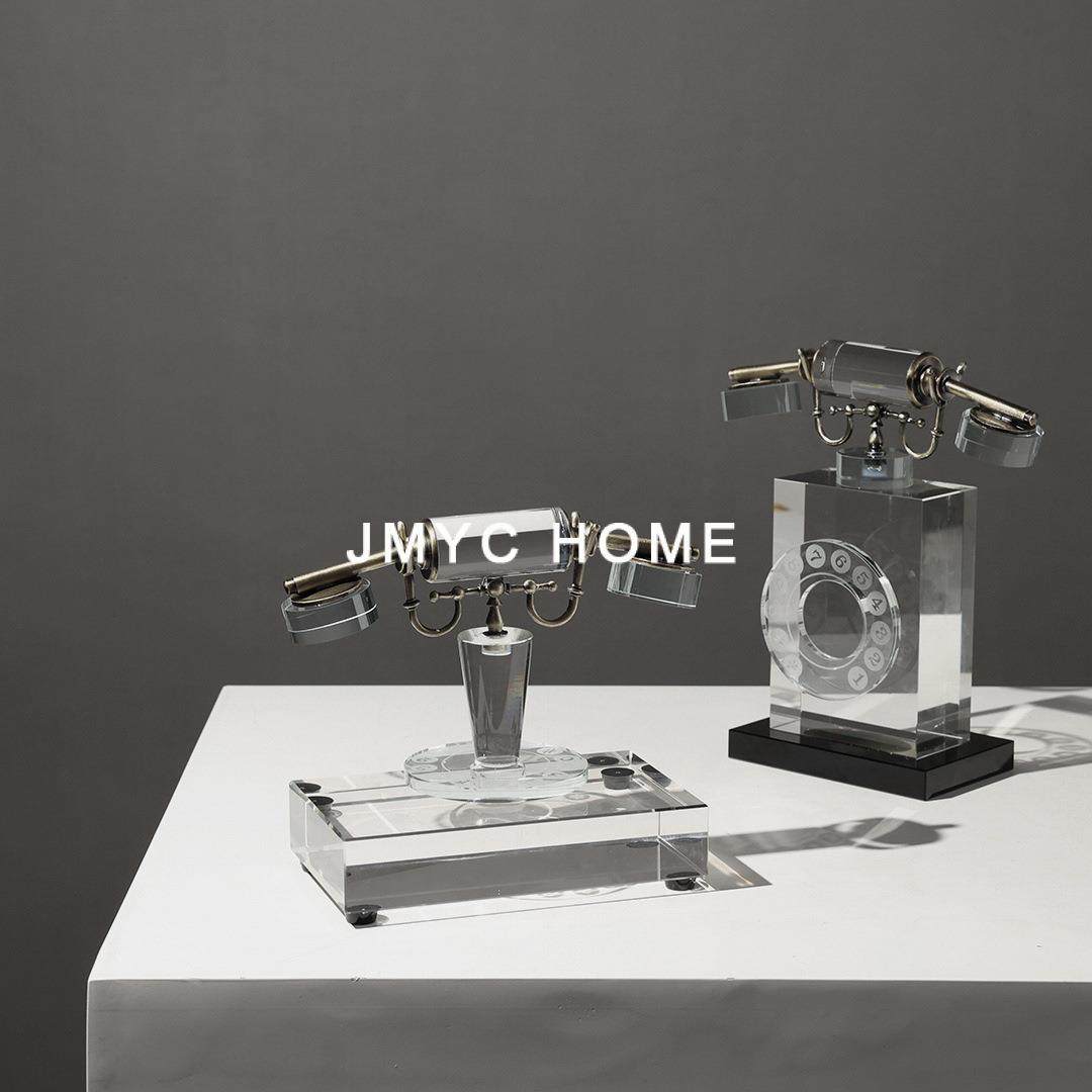 简约复古电话机摆件样板房居家客厅电视柜玄关桌面茶几柜软装饰品