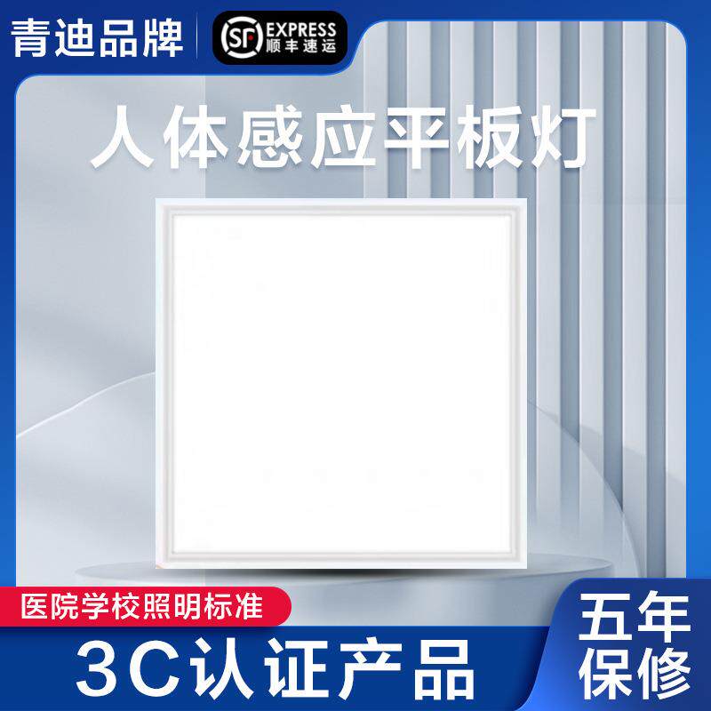 吊顶人体感应300x300*600led面板灯铝扣板声控雷达红外灯智能感应