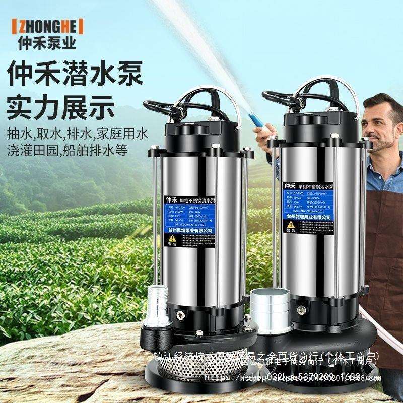 潜水泵220v家用抽水小型抽水机高扬程农用灌溉排污深井污水泵井水