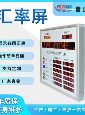 银行外汇汇率牌|带条屏lLED利率屏|可实现联网修改数据