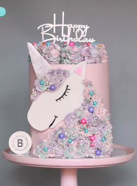 BITEOLOGY【独角兽】女孩网红儿童加高生日蛋糕北京上海同城C107