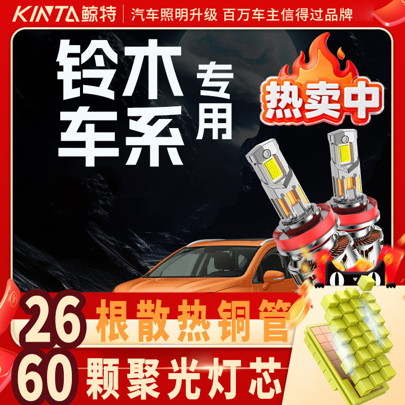 适用铃木雨燕天语sx4北斗星x5熊猫奥拓浪迪吉姆尼锋驭led改装大灯